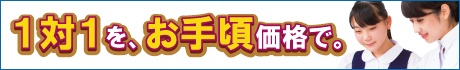 １対１をお手頃な授業料で